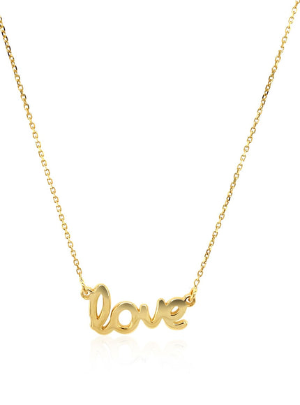 14k Yellow Gold Script LOVE Necklace