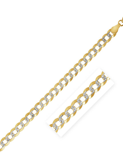 3.2 mm 14k Two Tone Gold Pave Curb Chain