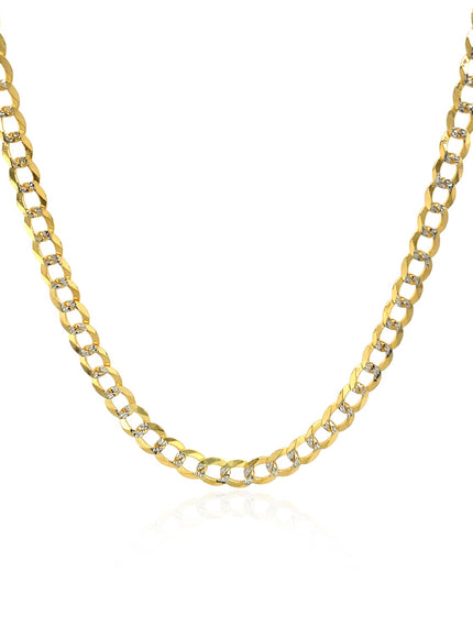 3.2 mm 14k Two Tone Gold Pave Curb Chain