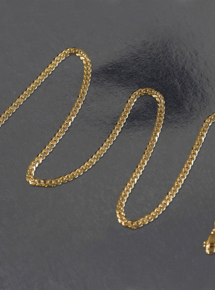 3.2 mm 14k Two Tone Gold Pave Curb Chain