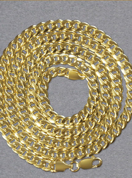 4.5mm 14k Yellow Gold Miami Cuban Semi Solid Chain