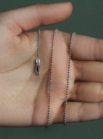 14k White Gold Bead Chain 1.5mm