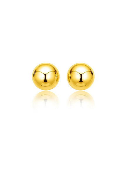 14k Yellow Gold Spherical Stud Earrings (8.0 mm)