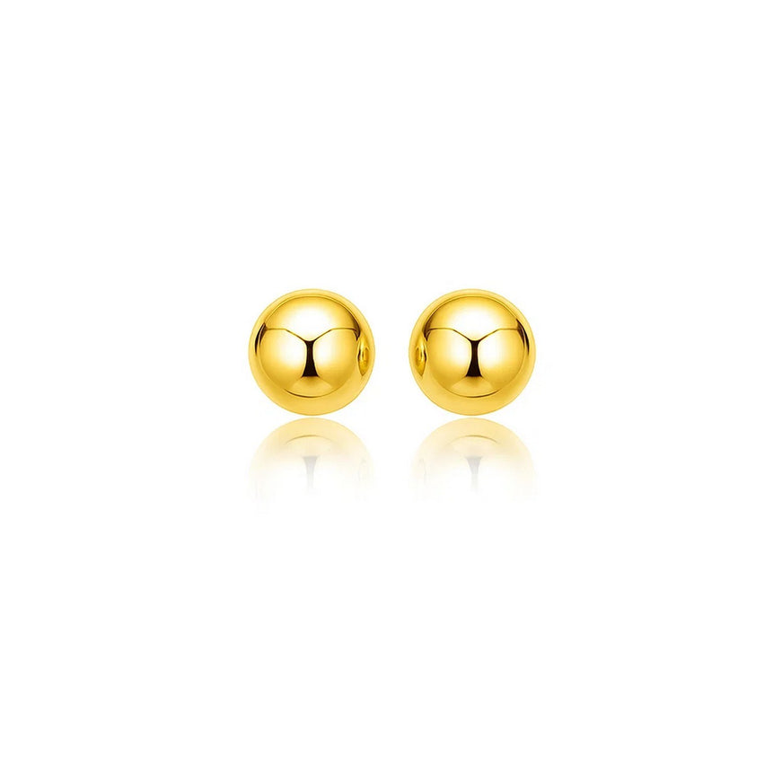 14k Yellow Gold Spherical Stud Earrings (8.0 mm)