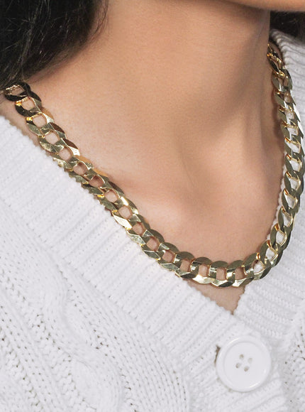 Solid Curb Chain in 14k Yellow Gold (12.18mm)