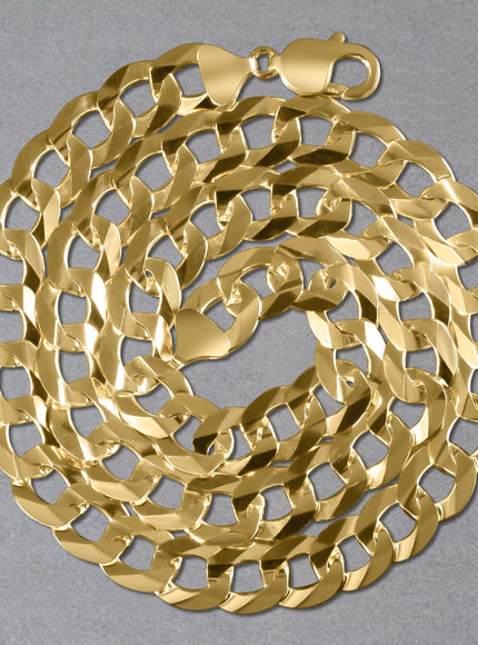Solid Curb Chain in 14k Yellow Gold (12.18mm)