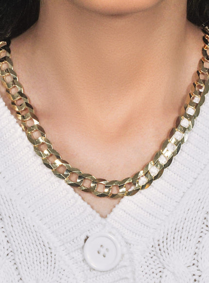 Solid Curb Chain in 14k Yellow Gold (12.18mm)