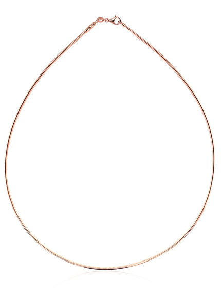 14k Rose Gold Necklace in a Round Omega Chain Style