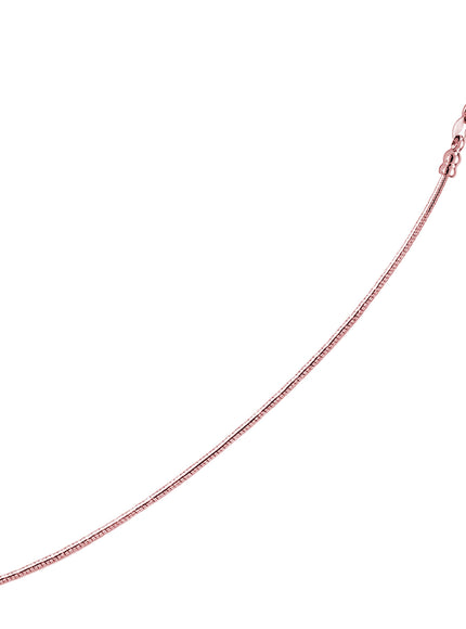 14k Rose Gold Necklace in a Round Omega Chain Style