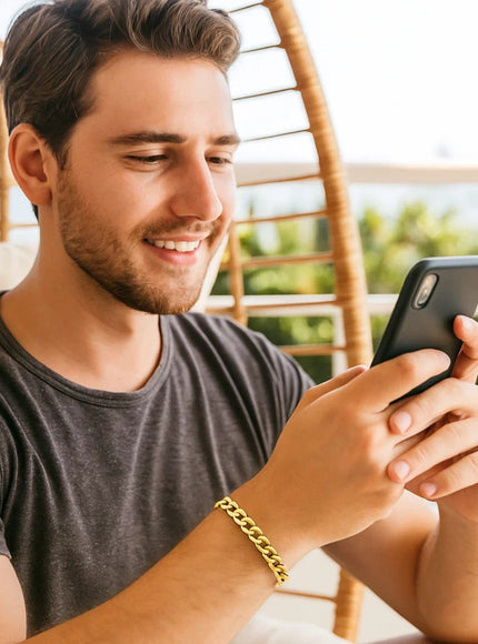 6.7mm 14k Yellow Gold Miami Cuban Semi Solid Bracelet