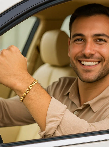 6.7mm 14k Yellow Gold Miami Cuban Semi Solid Bracelet