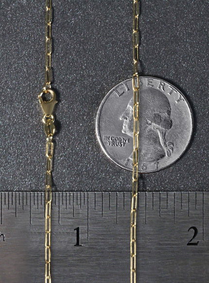14K Yellow Gold Fine Paperclip Chain (1.5mm)