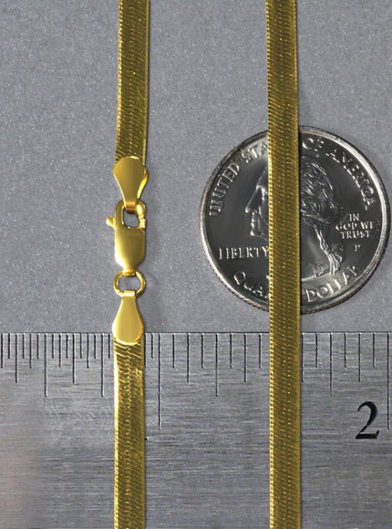 Imperial Herringbone Chain in 10k Yellow Gold (3.8 mm)