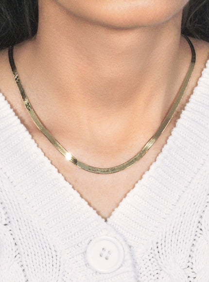 Imperial Herringbone Chain in 10k Yellow Gold (3.8 mm)