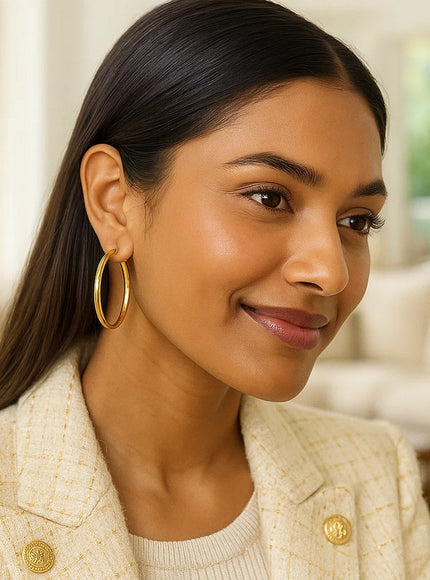 Medium Wedding Hoop Earrings in 14K Yellow Gold