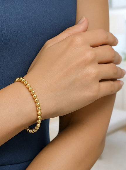 14k Yellow Gold Bead Bracelet (4mm)