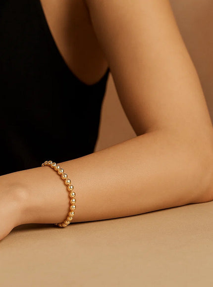 14k Yellow Gold Bead Bracelet (4mm)
