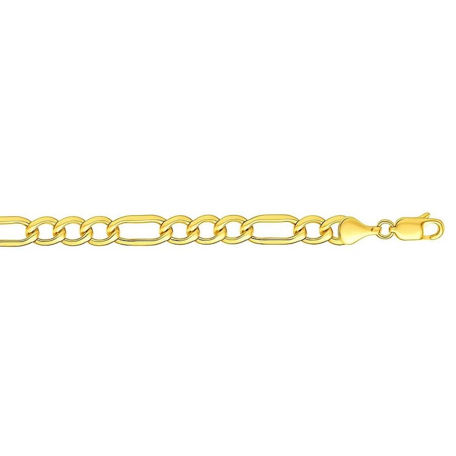 6.5mm 10k Yellow Gold Lite Figaro Bracelet