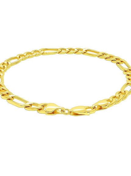 6.5mm 10k Yellow Gold Lite Figaro Bracelet