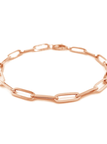 14K Rose Gold Bold Paperclip Chain Bracelet