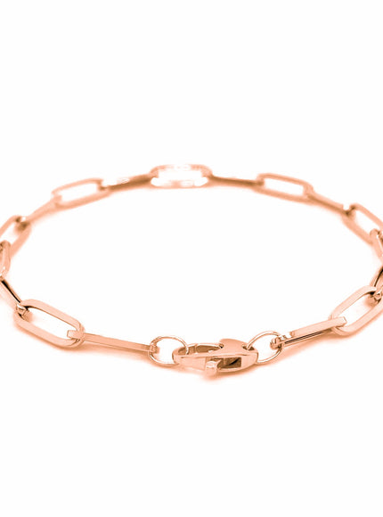 14K Rose Gold Bold Paperclip Chain Bracelet