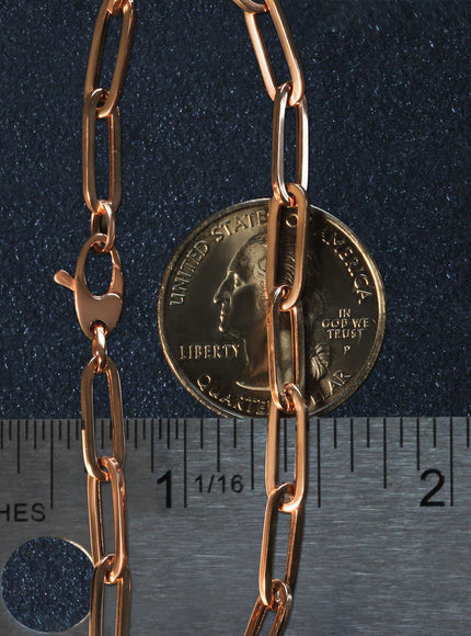 14K Rose Gold Bold Paperclip Chain Bracelet