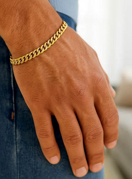 5.5mm 10k Yellow Gold Light Miami Cuban Bracelet