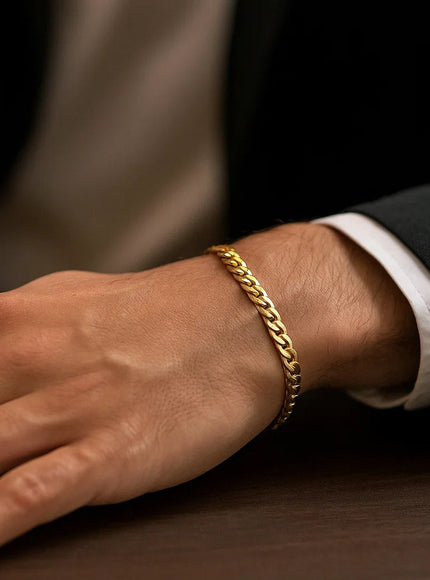 5.5mm 10k Yellow Gold Light Miami Cuban Bracelet