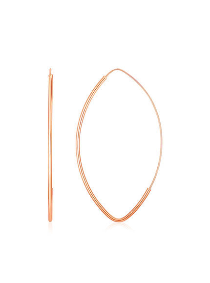 14k Rose Gold Polished Long Marquise Motif Earrings