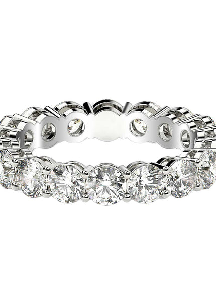 Round Cut Lab Grown Diamond Eternity Ring in 14k White Gold (2 cttw FG/VS2)