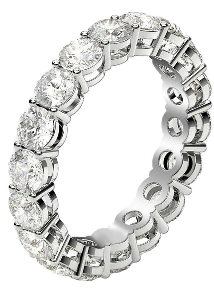 Round Cut Lab Grown Diamond Eternity Ring in 14k White Gold (2 cttw FG/VS2)