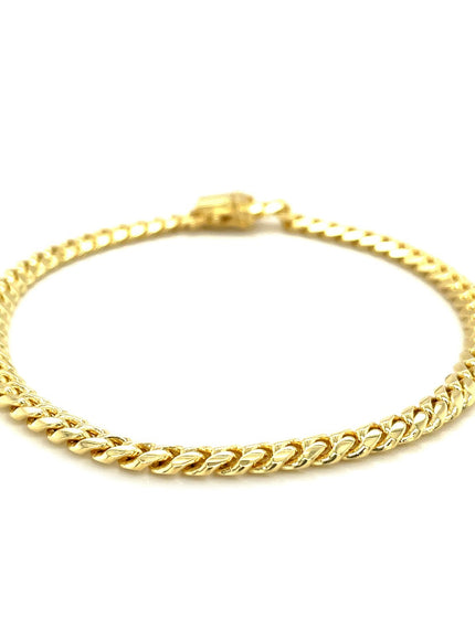 5.0mm 10k Yellow Gold Classic Miami Cuban Solid Bracelet