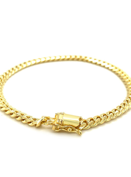 5.0mm 10k Yellow Gold Classic Miami Cuban Solid Bracelet