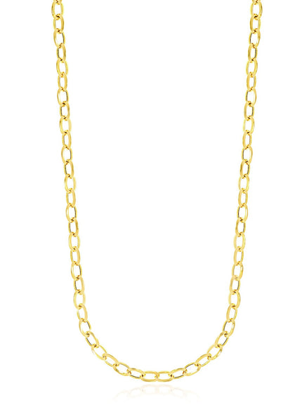 14k Yellow Gold Cable Chain Style Polished Necklace