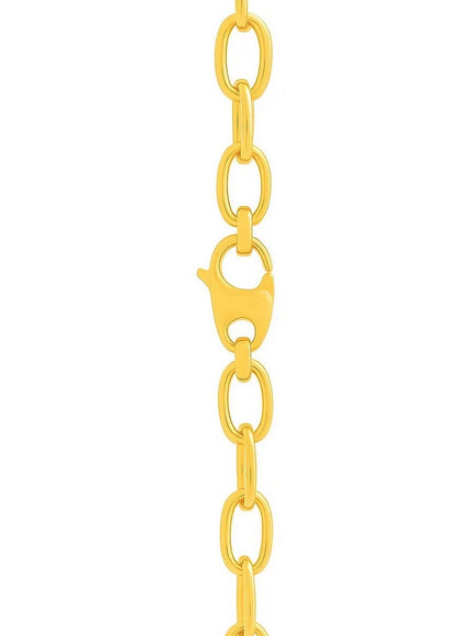 14k Yellow Gold Cable Chain Style Polished Necklace