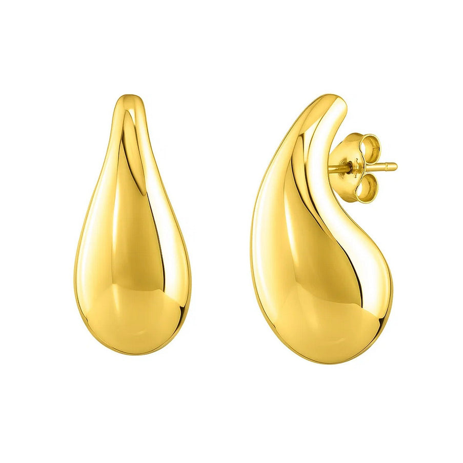 14k Yellow Gold Raindrop Studs