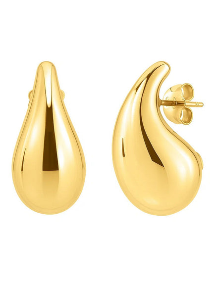 14k Yellow Gold Raindrop Studs