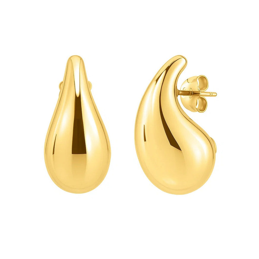 14k Yellow Gold Raindrop Studs