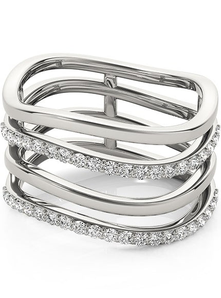 14k White Gold Multiple Band Design Ring with Diamonds (3/8 cttw)