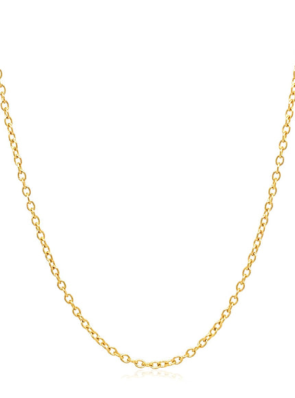 18k Yellow Gold Round Cable Link Chain 1.5mm