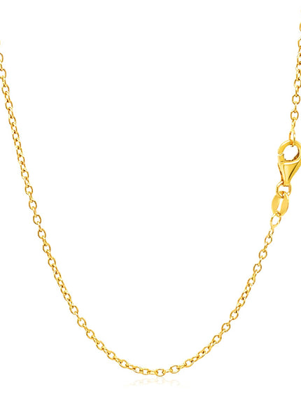 18k Yellow Gold Round Cable Link Chain 1.5mm