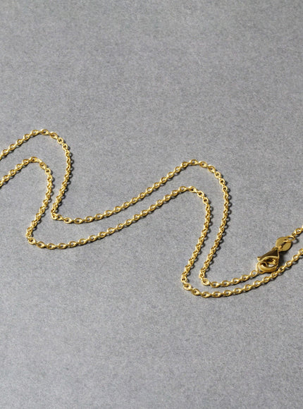 18k Yellow Gold Round Cable Link Chain 1.5mm