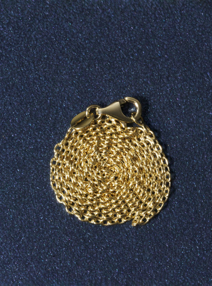 18k Yellow Gold Round Cable Link Chain 1.5mm