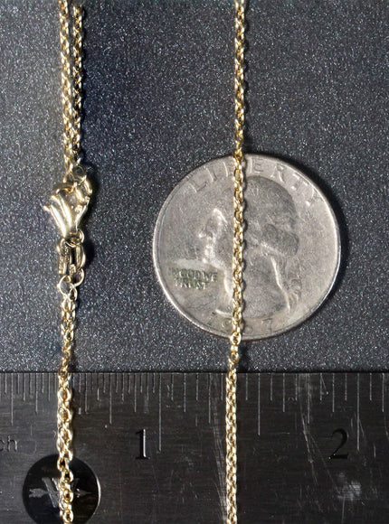 18k Yellow Gold Round Cable Link Chain 1.5mm