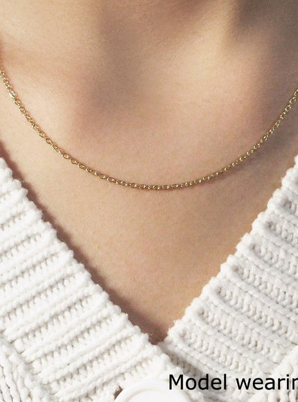 18k Yellow Gold Round Cable Link Chain 1.5mm