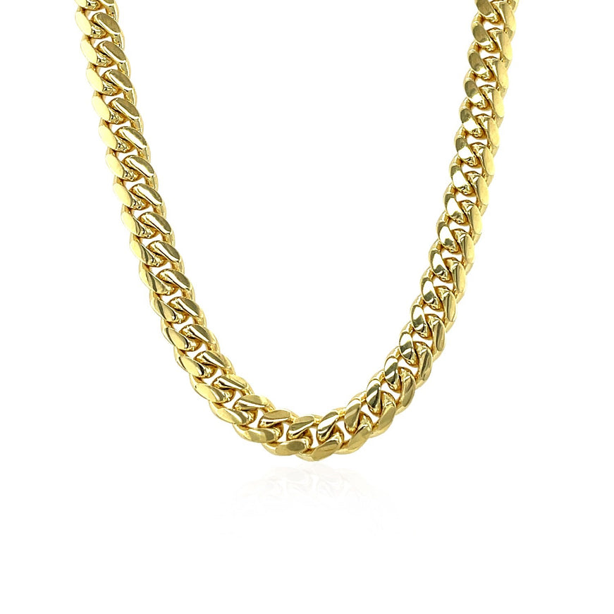 4.9mm 10k Yellow Gold Classic Miami Cuban Solid Chain