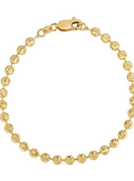 Moon Cut Bead Chain Bracelet in 14k Yellow Gold (4.0 mm)