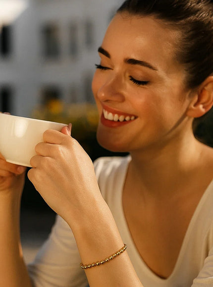 Moon Cut Bead Chain Bracelet in 14k Yellow Gold (4.0 mm)