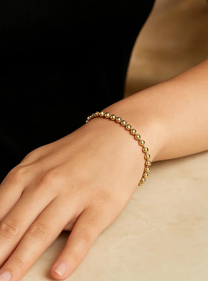 Moon Cut Bead Chain Bracelet in 14k Yellow Gold (4.0 mm)