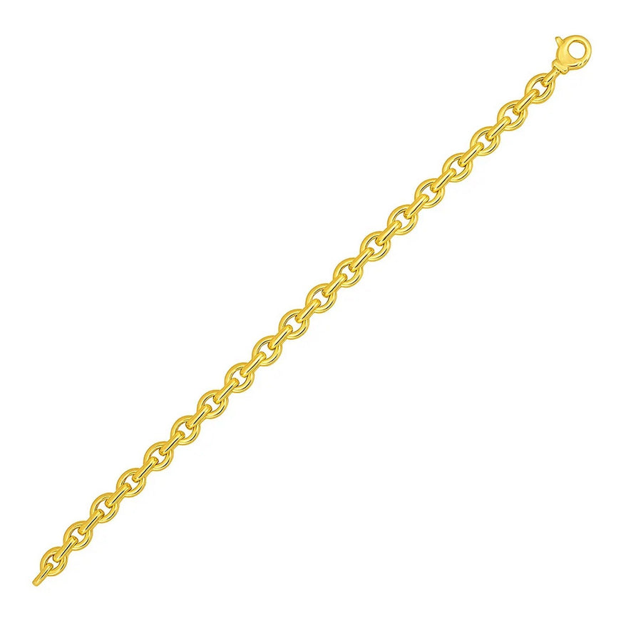14k Yellow Gold Polished Oval Link Bracelet